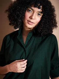 SASSAFRAS BASICS Spread Collar Pure Cotton Oversized Casual Shirt