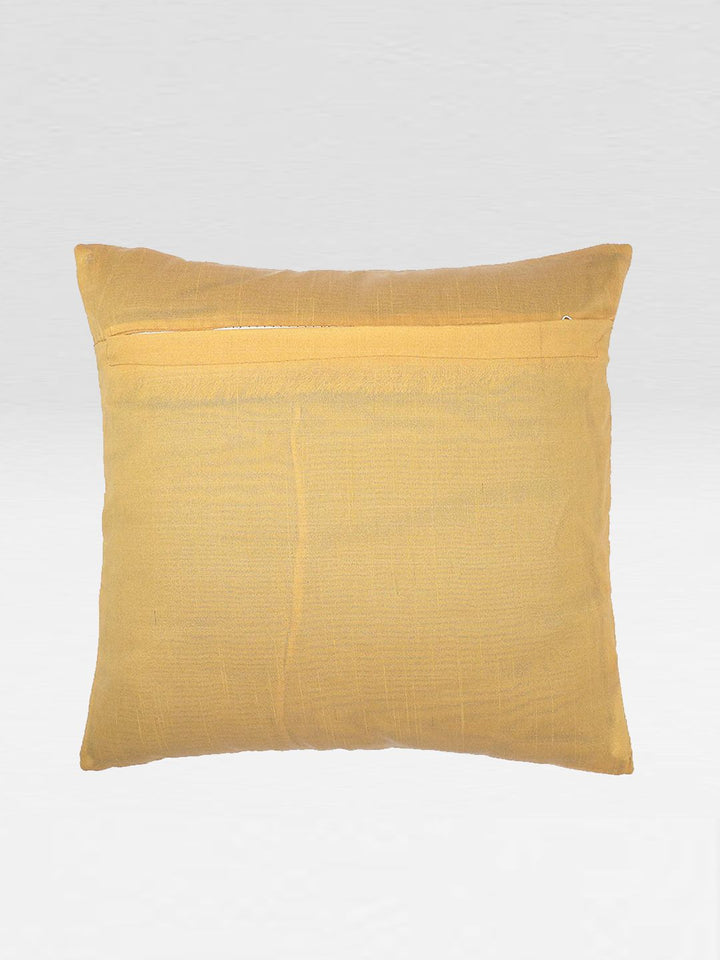 STITCHNEST Set of 2 Yellow & Black Set of 2 Ethnic Motifs Square Cushion Covers