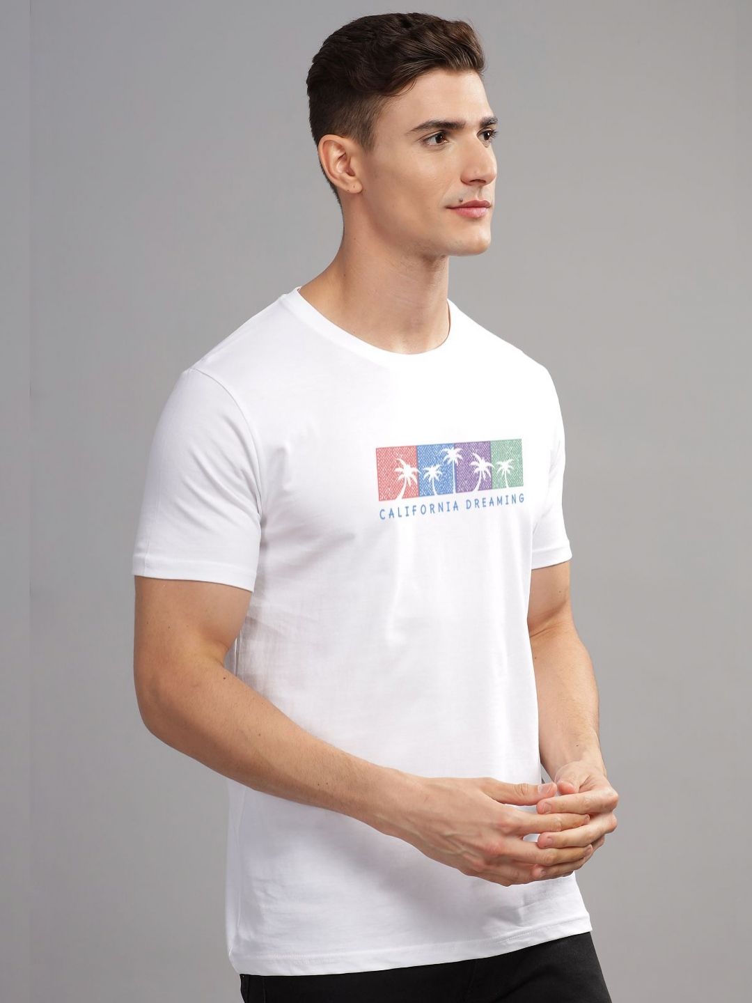 ADRO Typography Printed Round Neck Pure Cotton T-shirt