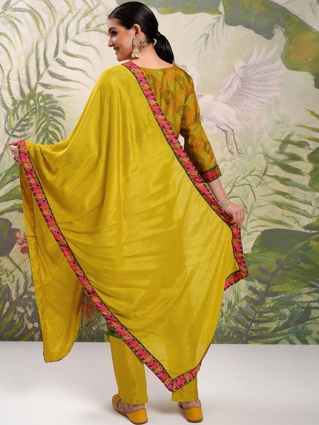 Vishudh Ethnic Motifs Embroidered Regular Beads and Stones Kurta with Trouser & Dupatta