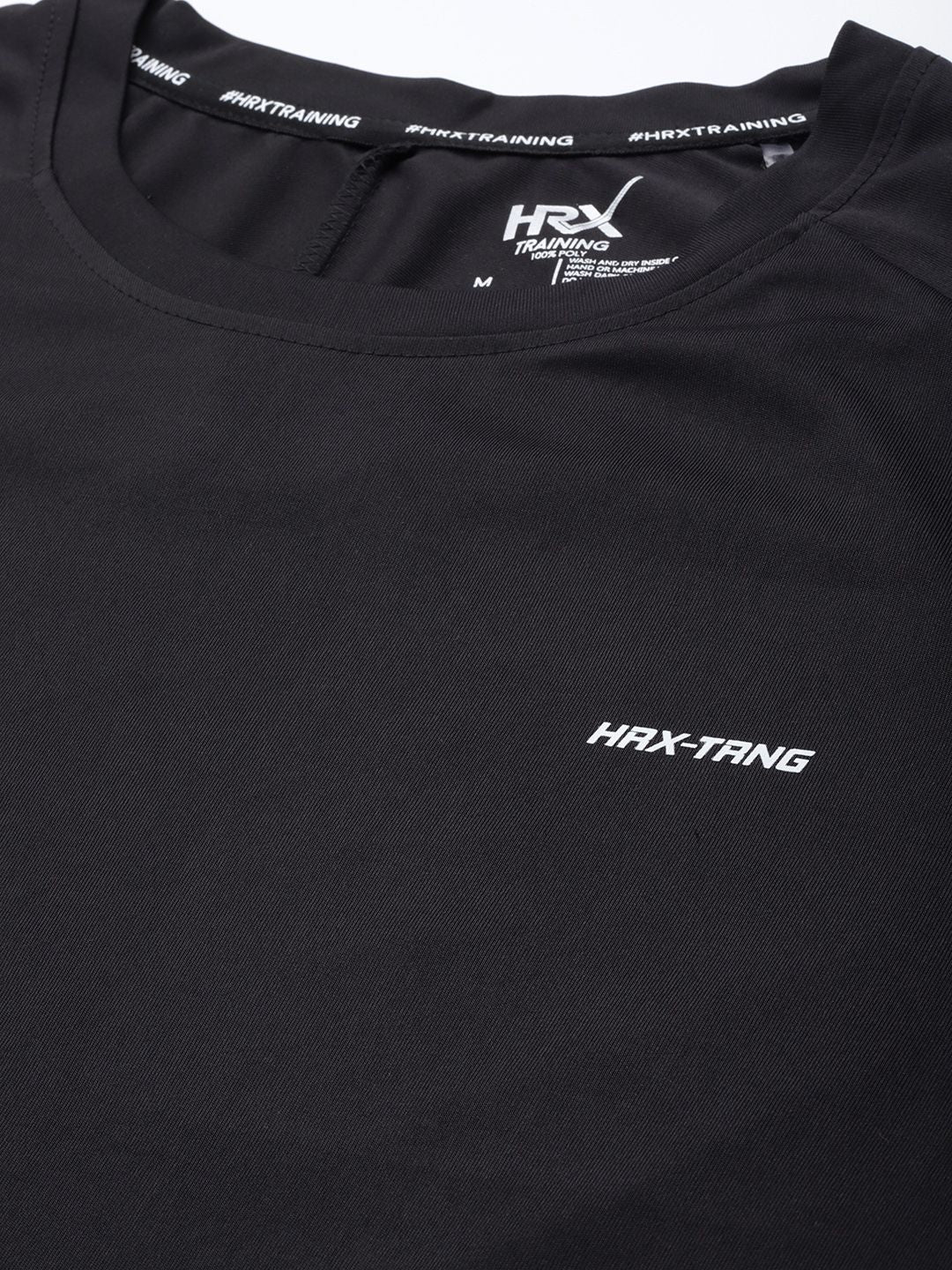 HRX By Hrithik Roshan Training Men Jet Black Rapid-Dry Typography Tshirts