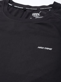 HRX By Hrithik Roshan Training Men Jet Black Rapid-Dry Typography Tshirts