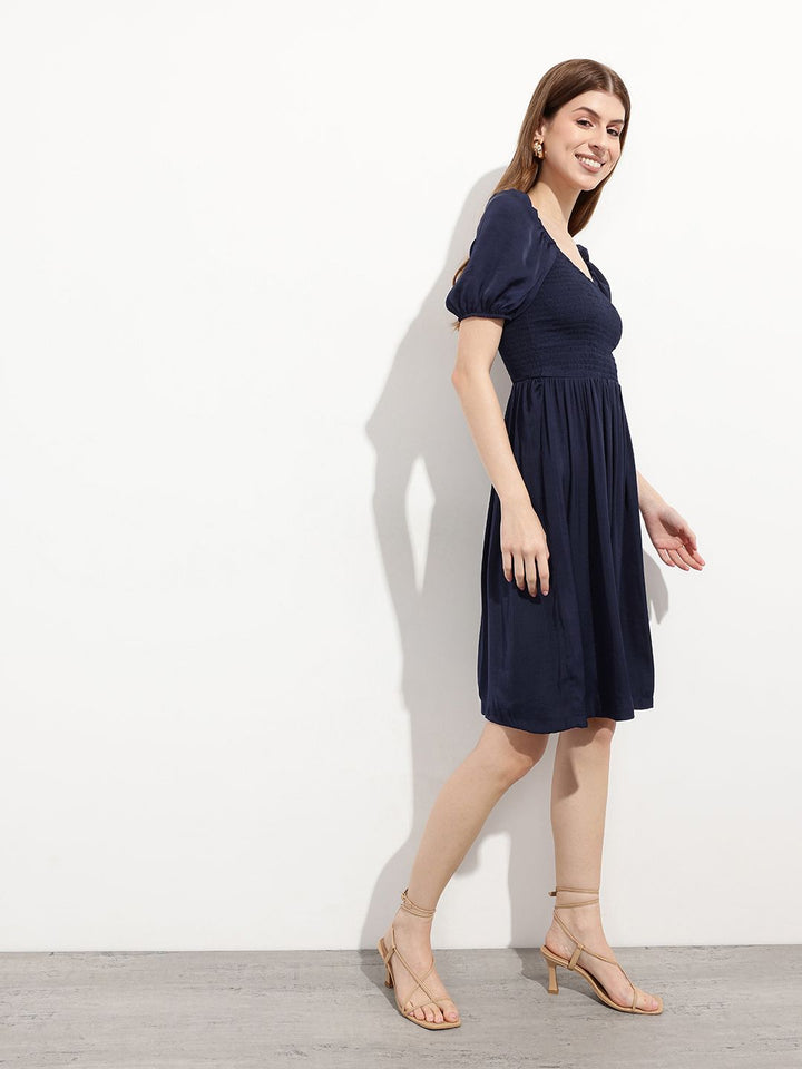 DressBerry Smock & Sway Classy Casual Fit and Flare Dress