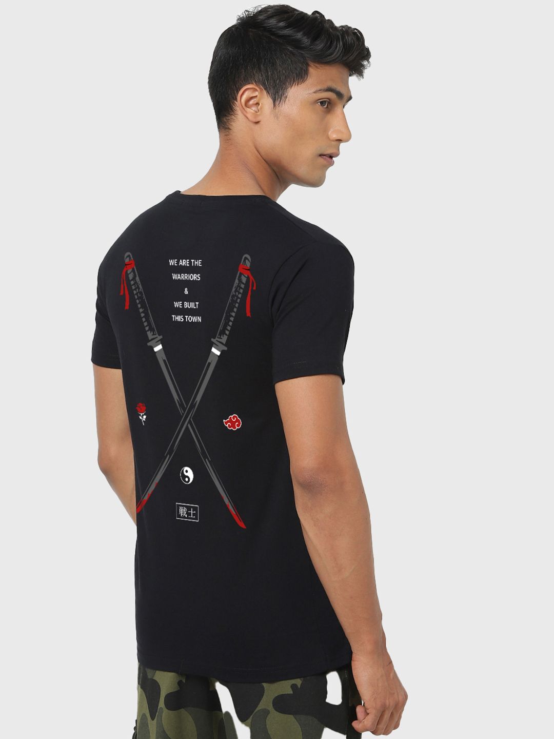 Bewakoof Men Black Typography Printed Pure Cotton T-shirt