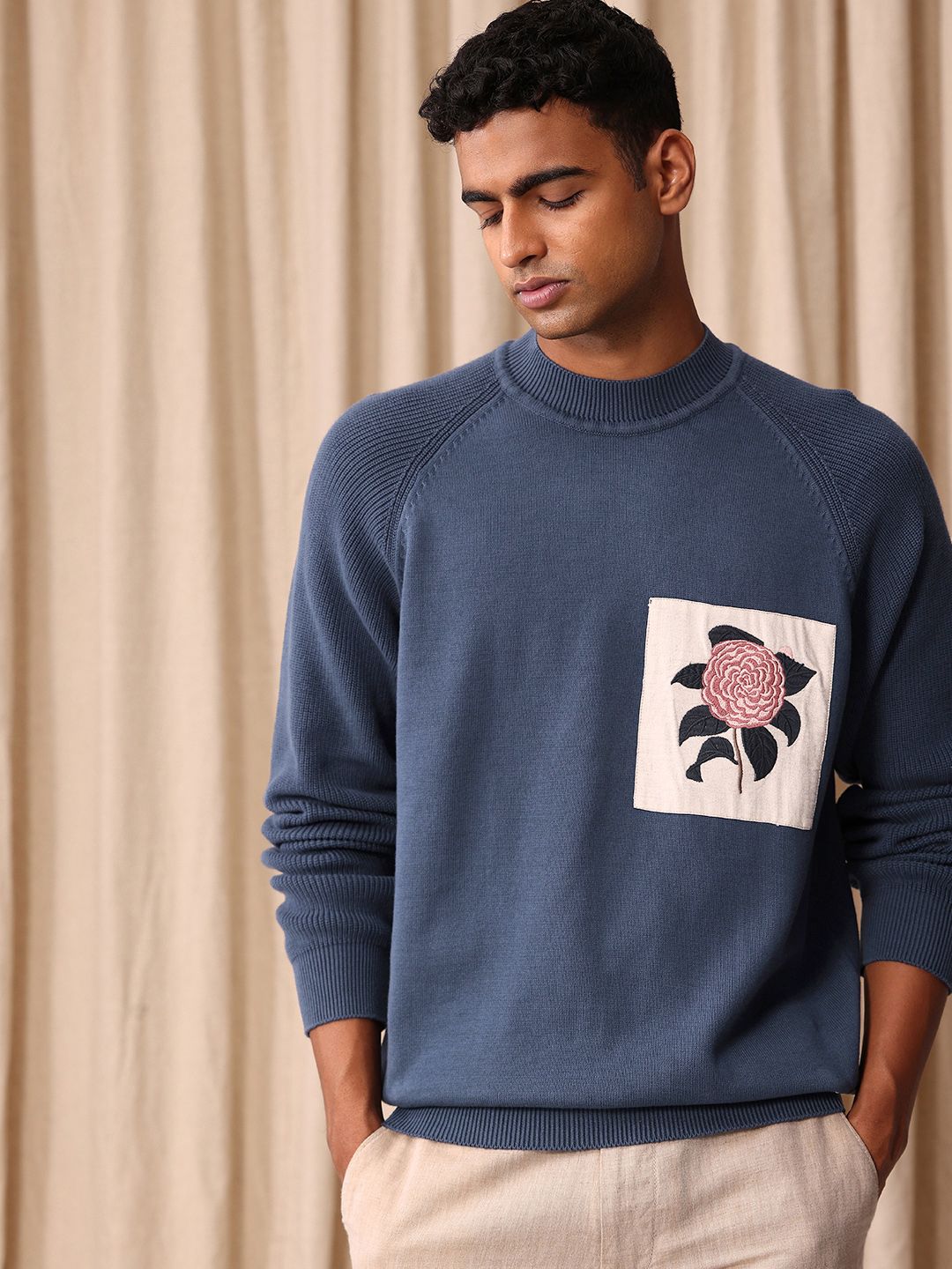 Mr Bowerbird Pure Cotton Floral Patch Work Oversized Pullover Sweaters