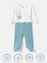 Nauti Nati Infants Printed Pure Cotton Round Neck Long Sleeve Romper