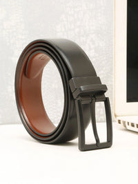 Teakwood Leathers Men Textured Leather Reversible Belt