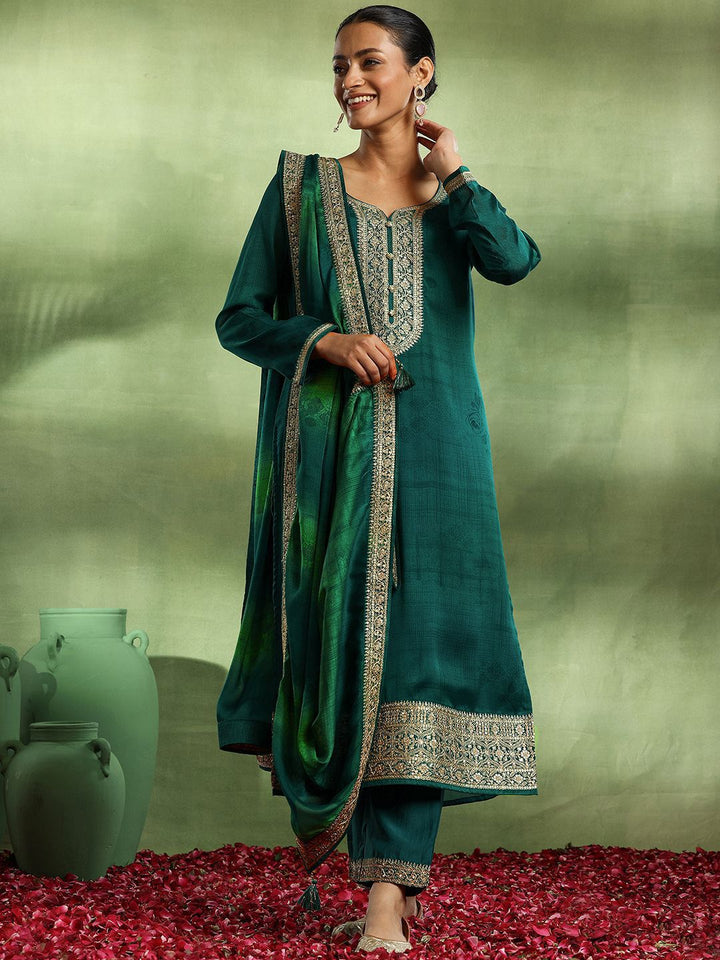 Libas Ethnic Motifs Embroidered Kurta with Palazzo & Dupatta