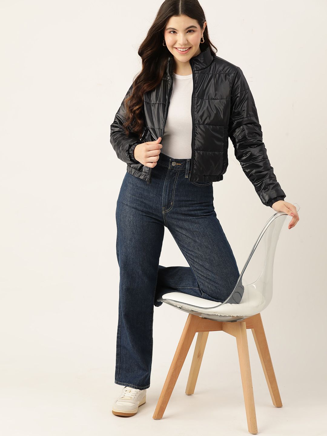 DressBerry Mock Collar Padded Jacket