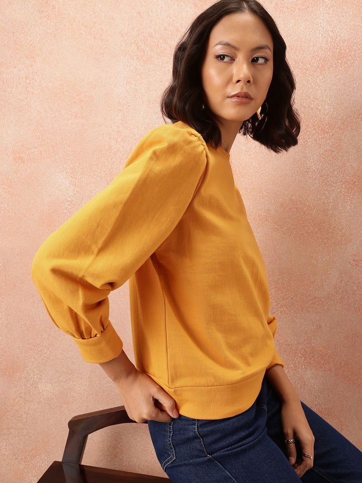 all about you Gathered Sleeve Sweatshirt