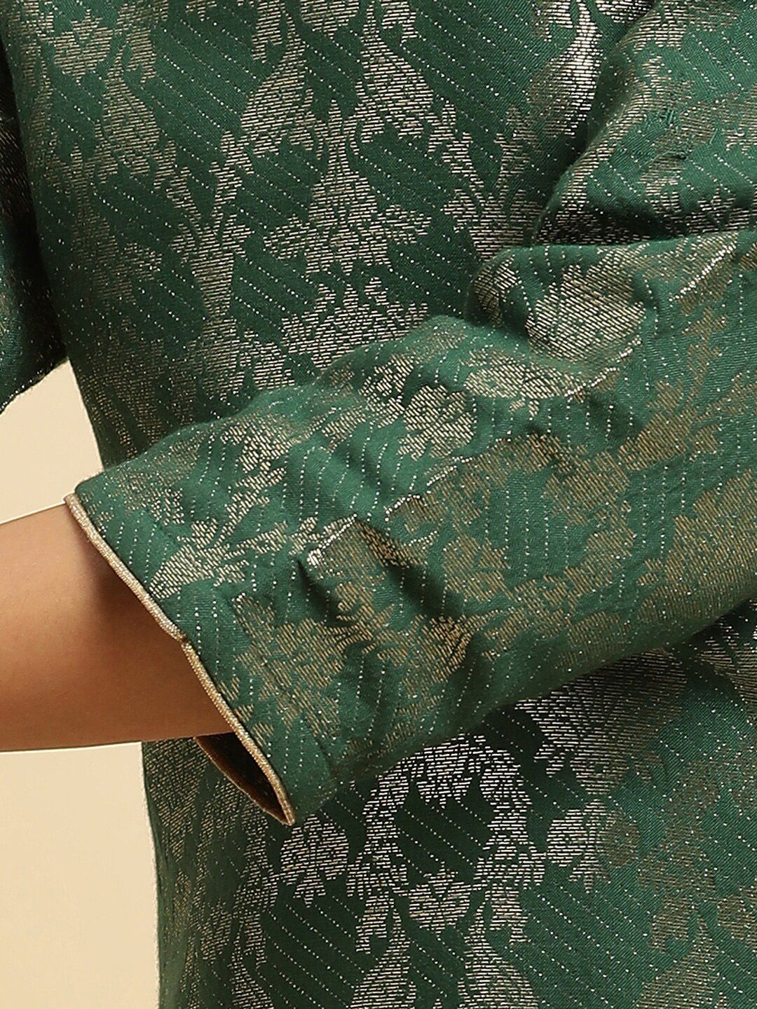 W Women Floral Woven Designed Straight Kurta