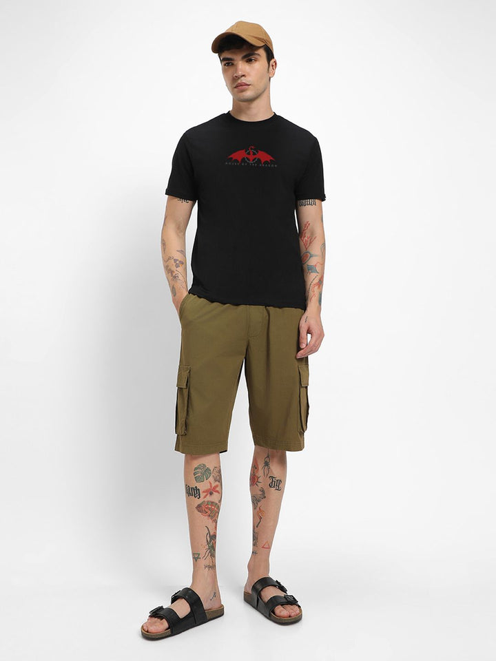 Bewakoof Men Black House Of The Dragon Iconic Graphic Back Print T-shirt