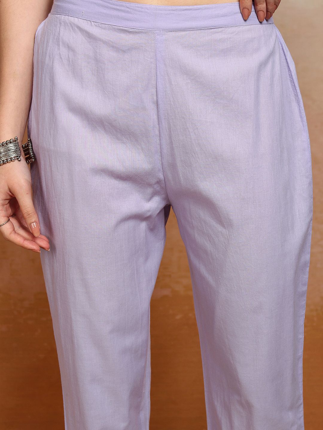 Vishudh Ethnic Motifs Embroidered Pure Cotton Kurta With Trouser & Dupatta
