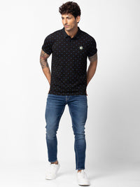 SPYKAR Men Printed Polo Collar Slim Fit T-shirt