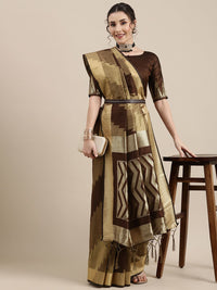 Saree mall Brown Silk Cotton Banarasi Saree