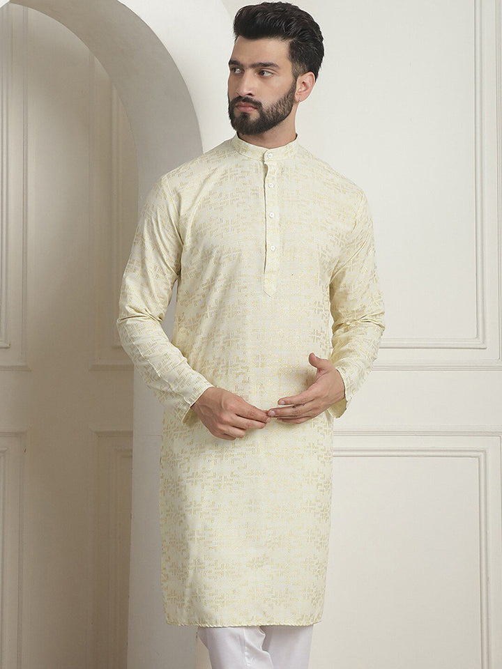 SOJANYA Printed Mandarin Collar Lengan Panjang Kurta Lurus
