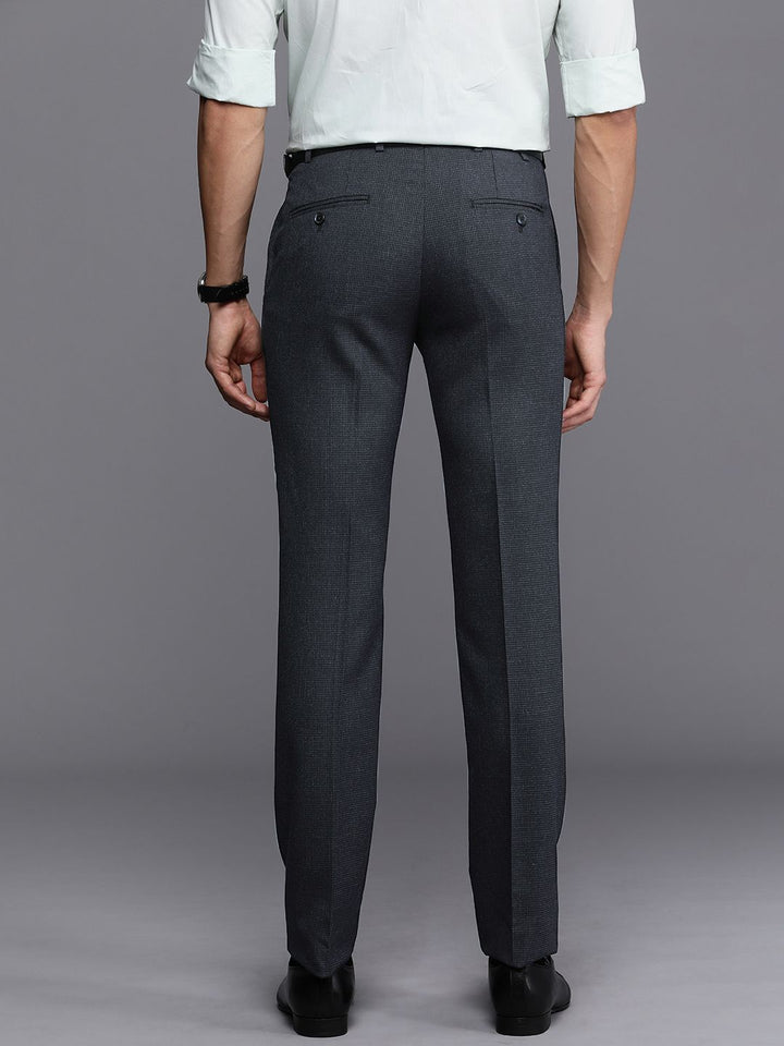 Raymond Men Checked Slim Fit Formal Trousers