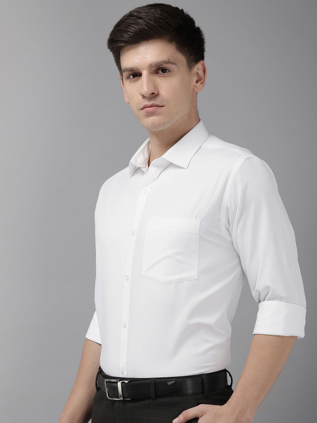 Park Avenue Self Design Micro Ditsy Slim Fit Formal Shirt
