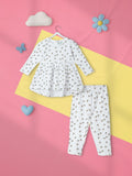 Nauti Nati Girls Printed Long Sleeves Pure Cotton Top With Trousers