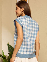 Berrylush Women Checked Cardigan