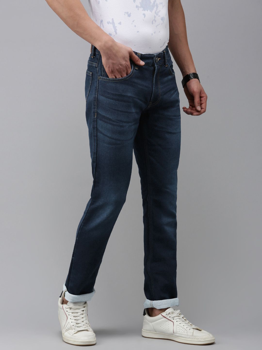 SPYKAR Men Rovers Mid-Rise Heavy Fade Stretchable Jeans