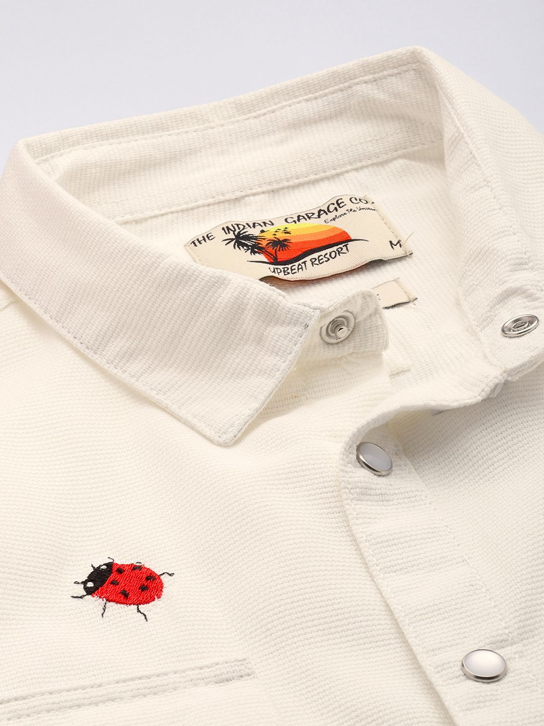 The Indian Garage Co Floral Embroidered Casual Shirt