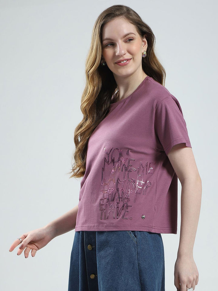 Monte Carlo Typography Printed Drop-Shoulder Sleeves Relaxed Fit T-shirt