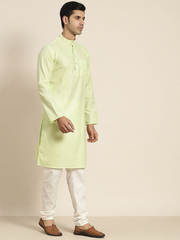 SOJANYA Men Printed Kurta with Churidar & Nehru Jacket