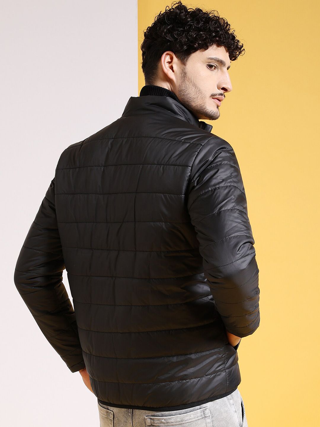 The Indian Garage Co Men Colourblock Regular Fit Puffer Jacket