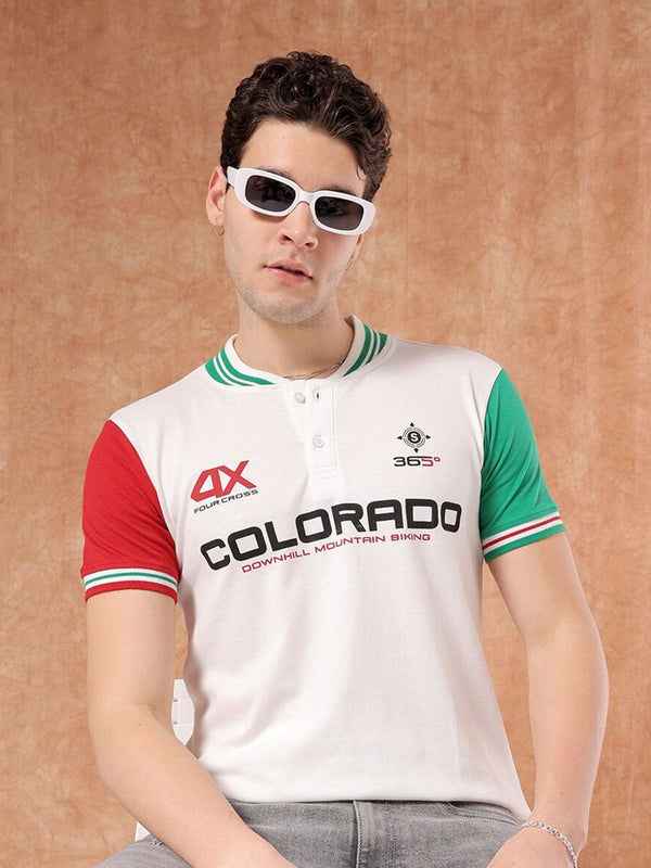 The Indian Garage Co Typography Printed Polo Collar T-shirt