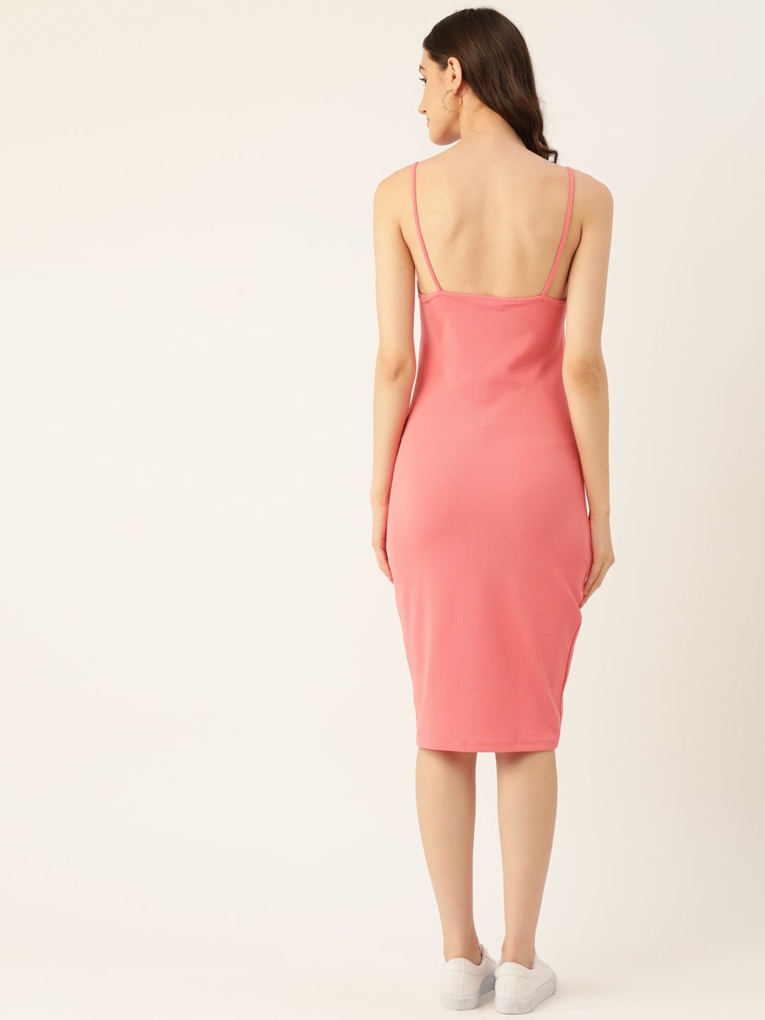 DressBerry Shoulder Straps Ribbed Bodycon Dress