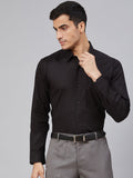 DENNISON Men Black Smart Slim Fit Water & Stain Repellent Solid Formal Shirt