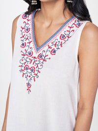 Global Desi Women White Solid A-Line Kurta
