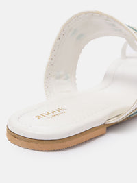 Anouk Women Woven Striped Ethnic One Toe Flats