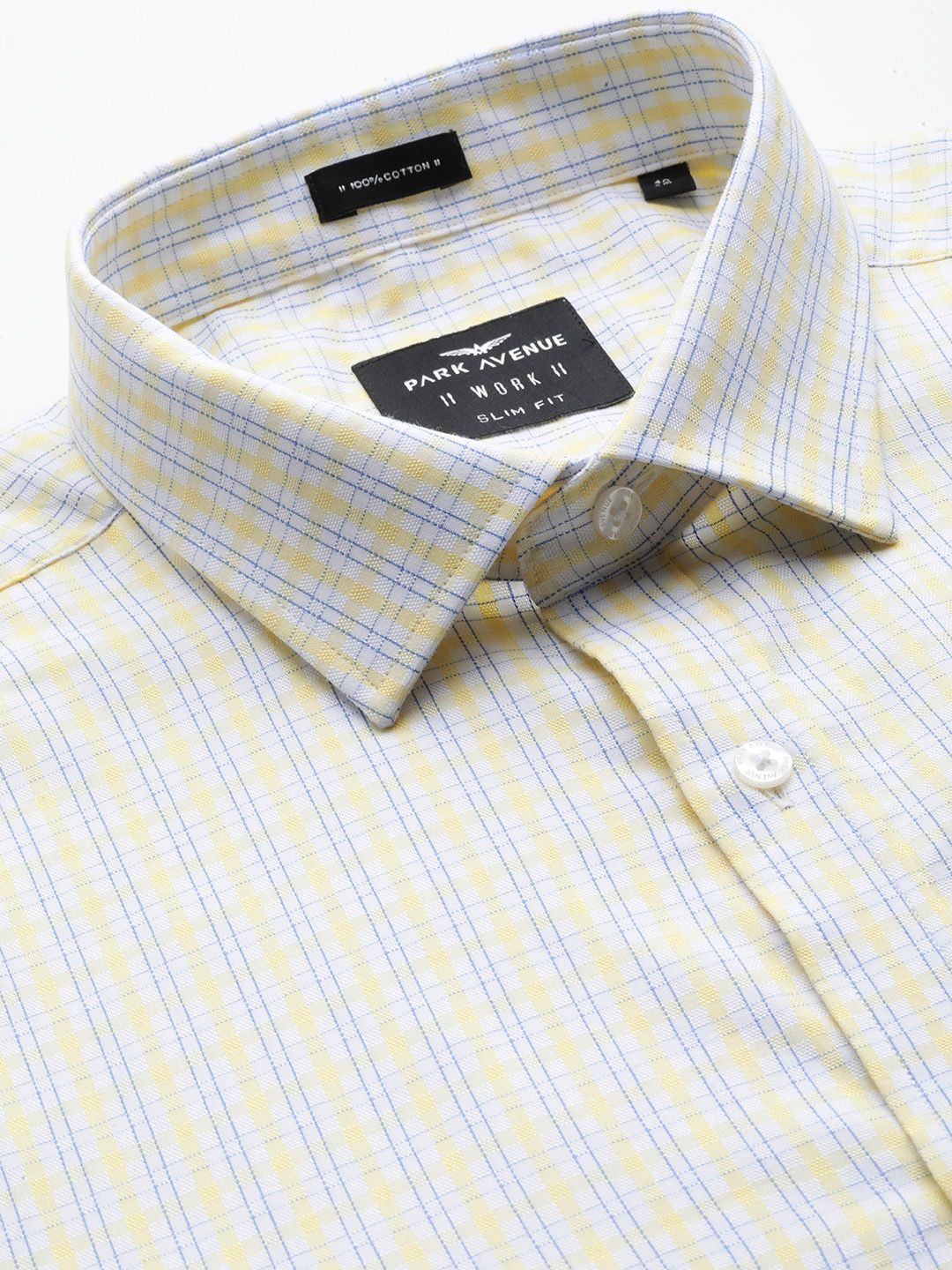 Park Avenue Men Pure Cotton Slim Fit Tartan Checked Formal Shirt