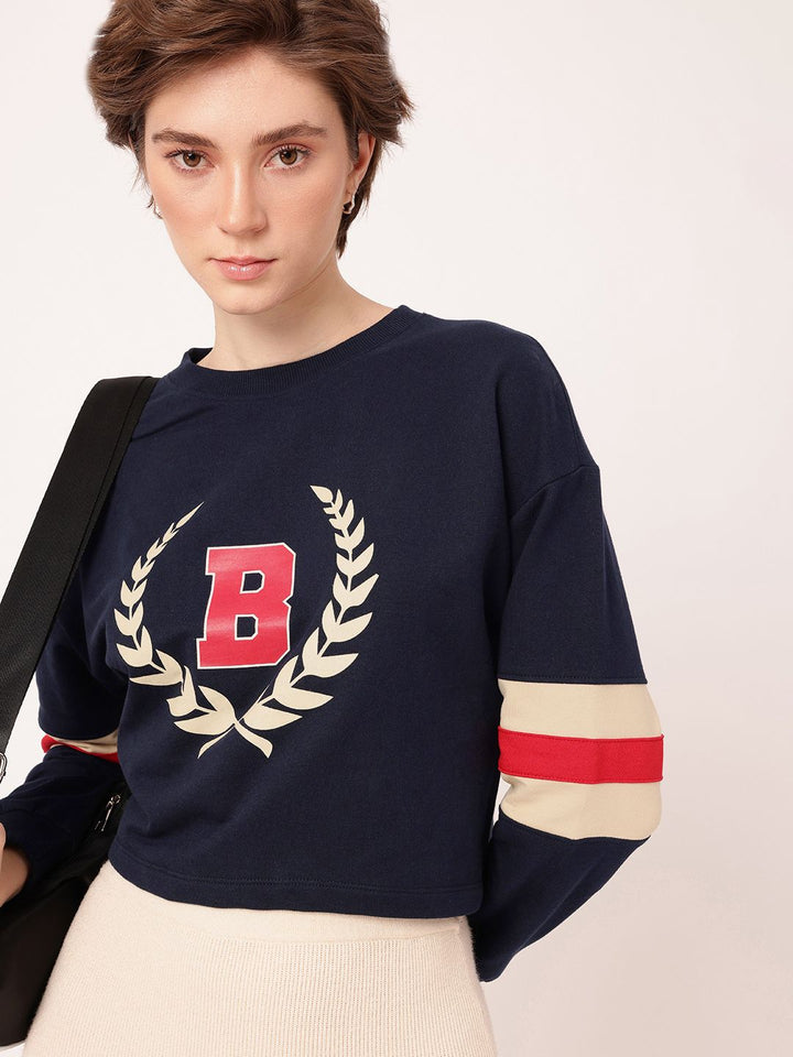 DressBerry Printed Cotton Terry Relaxed Fit Sweatshirt