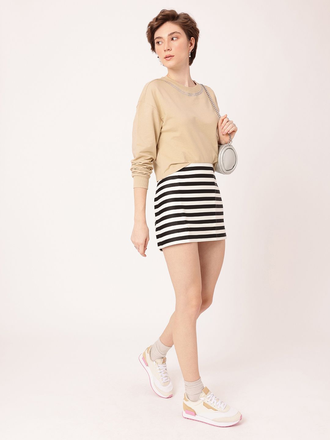 DressBerry Embellished Cotton Terry Relaxed Fit Sweatshirt