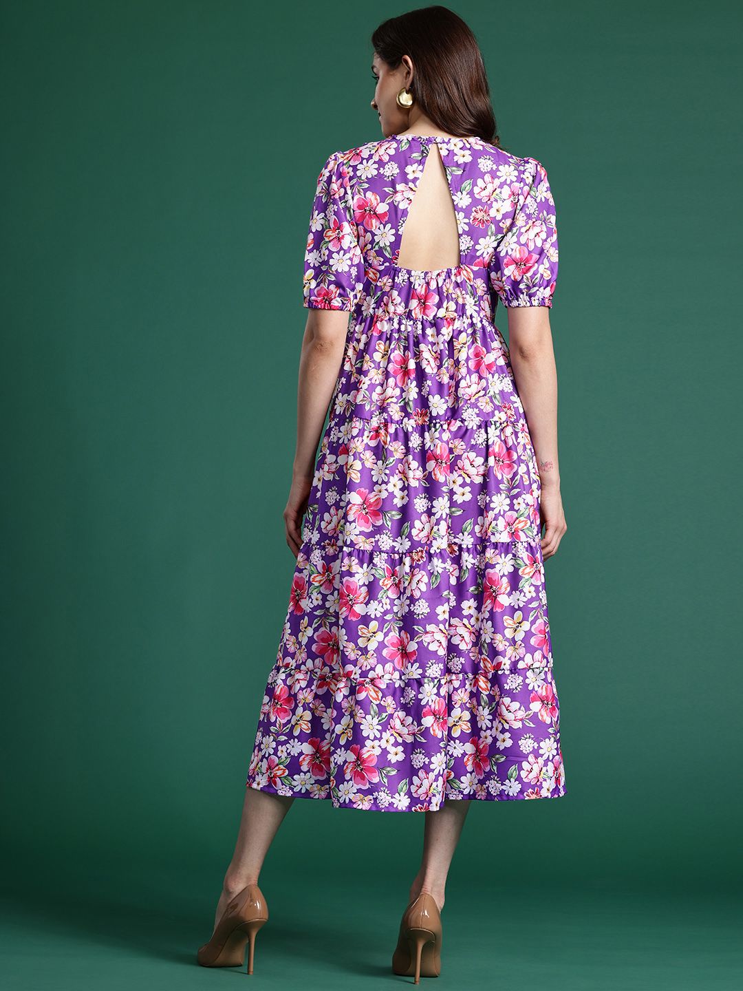 DressBerry Floral Printed Fit & Flare Midi Dress