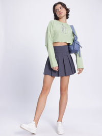 DressBerry Printed Boxy Crop Sweatshirt