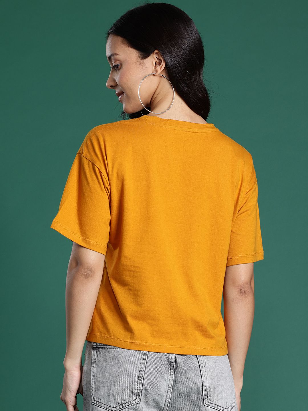 DressBerry Printed Drop-Shoulder Sleeves Pure Cotton T-shirt