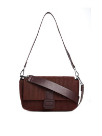 Berrylush Brown Textured Swagger Bag