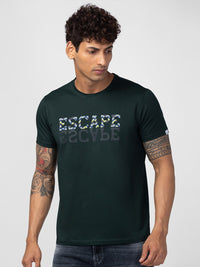 SPYKAR Men Printed Round Neck Slim Fit T-shirt