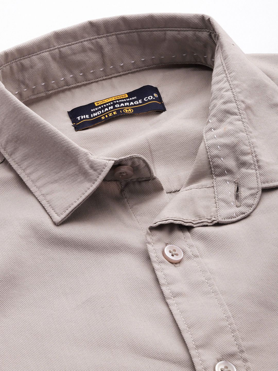 The Indian Garage Co Men Grey Solid Comfort Fit Casual Shirt