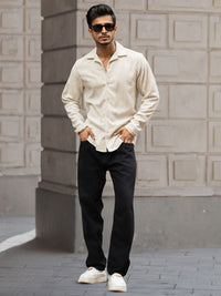Powerlook Men Cuban Collar Textured Regular Fit Casual Shirt