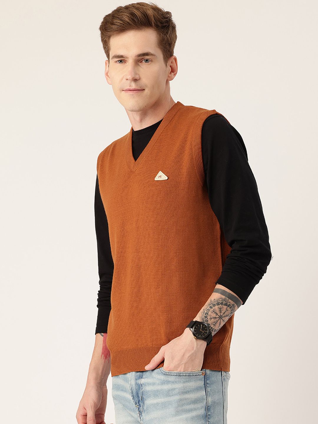 Monte Carlo Woolen Sweater Vest with Brand Logo Detail