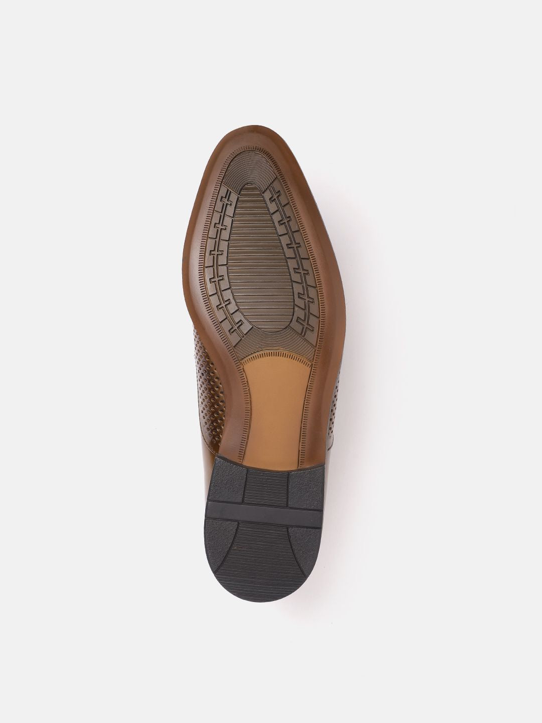House of Pataudi Men Perforated Formal Slip-On Shoes