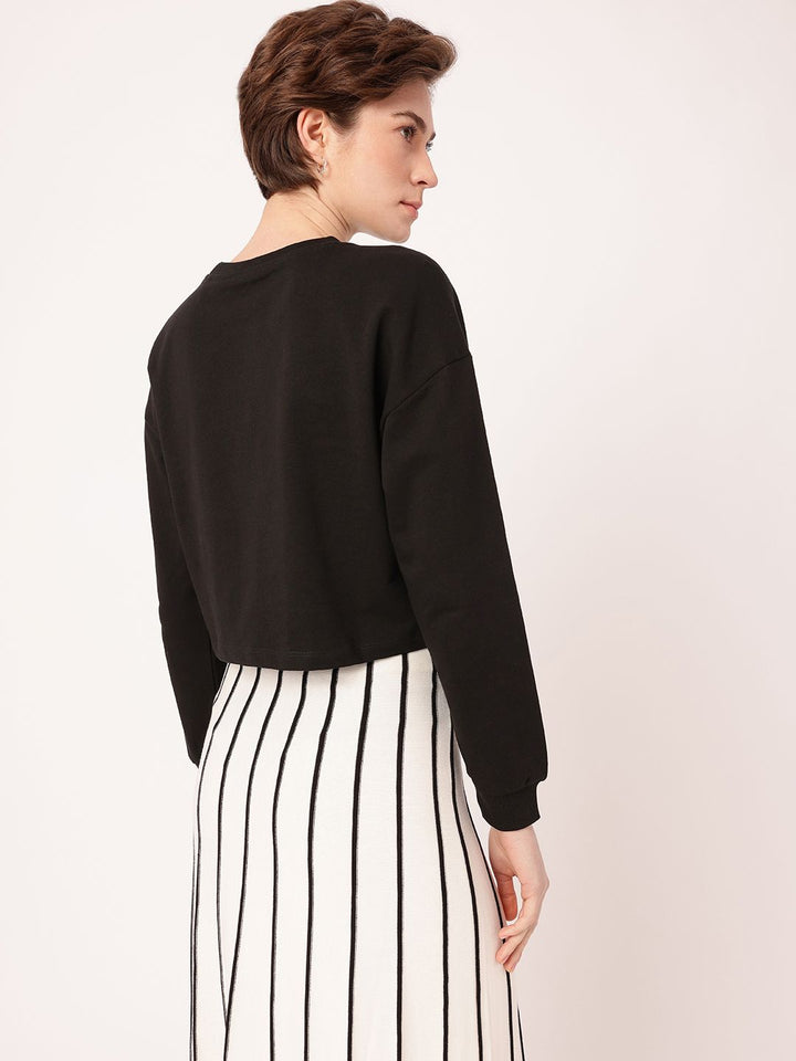 DressBerry Embellished Cotton Terry Relaxed Fit Sweatshirt