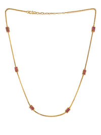 Rubans Faux Ruby Studded Gold Toned Necklace