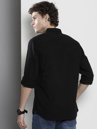 The Indian Garage Co Men Black Casual Shirt with Reflective Strips