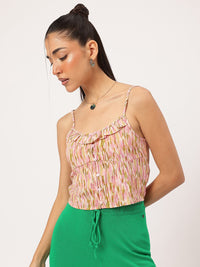 DressBerry Wildflower Fantasy Ruffles Seersucker Crop Top